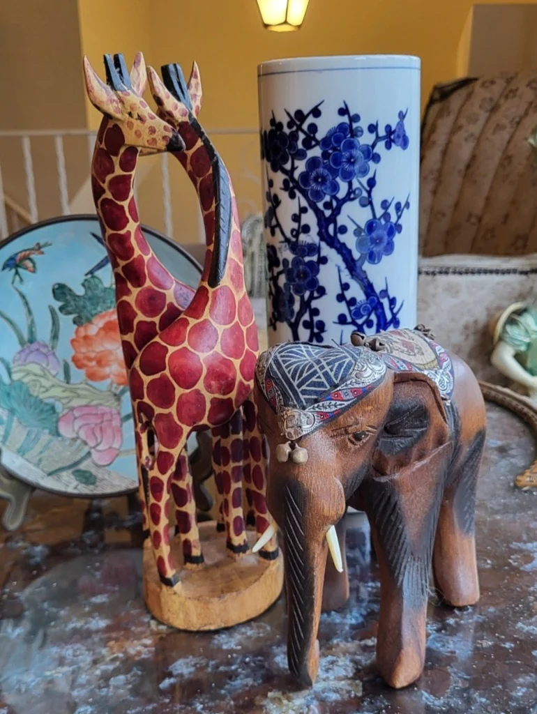 Luxury Style Carved Wood & Porceline Decor - image 1 of 9