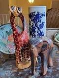 Luxury Style Carved Wood & Porceline Decor - thumbnail 1 of 9