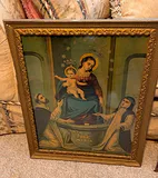 Italian Framed Praying Child Print in Gold Toned Metal Frame - thumbnail 4 of 4