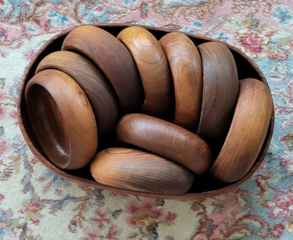 JUST ADDED! Mid-C Teak Bowl set - image 3 of 5
