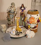 Jim Shore Retired Figurine + Vintage Capodimonte Porceline - thumbnail 1 of 5