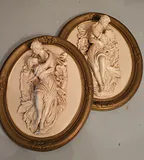 Romantic Couple Wall Plaque Chalkware / Resin  - thumbnail 1 of 4