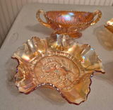 Set of Iridescent Marigold Carnival Glass Bowls and Dishes - thumbnail 2 of 6