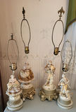 4 Capodimonte Style Porcelain figural table lamps - thumbnail 2 of 6