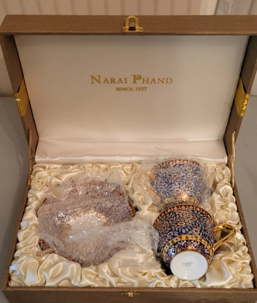 Porcelain Cup and Saucer Set Narai Phand Thai Benjarong  | NIB - image 1 of 4