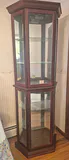 Lighted Corner Display Cabinet: Wood and Glass - thumbnail 2 of 3
