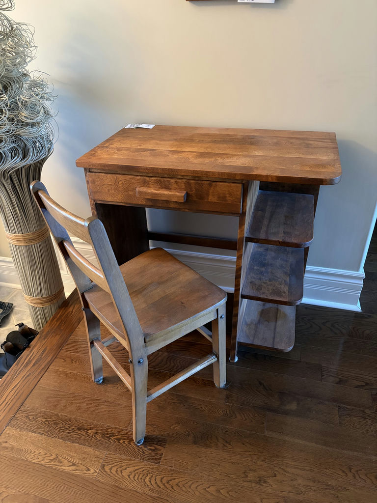 Solid Wooden Desk & Wooden Chair - image 1 of 12