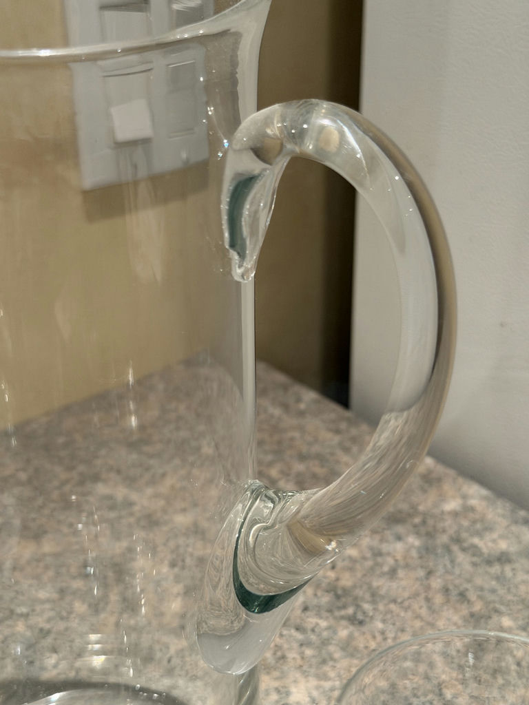 Czechoslovakian Crystal Pitcher With 6 Glasses - image 6 of 7