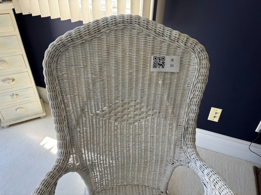 White Wicker Rocking Chair - image 3 of 14