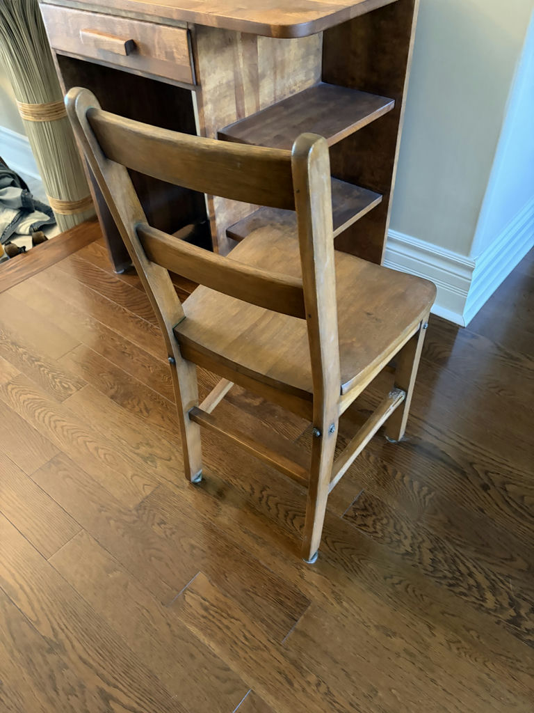 Solid Wooden Desk & Wooden Chair - image 8 of 12