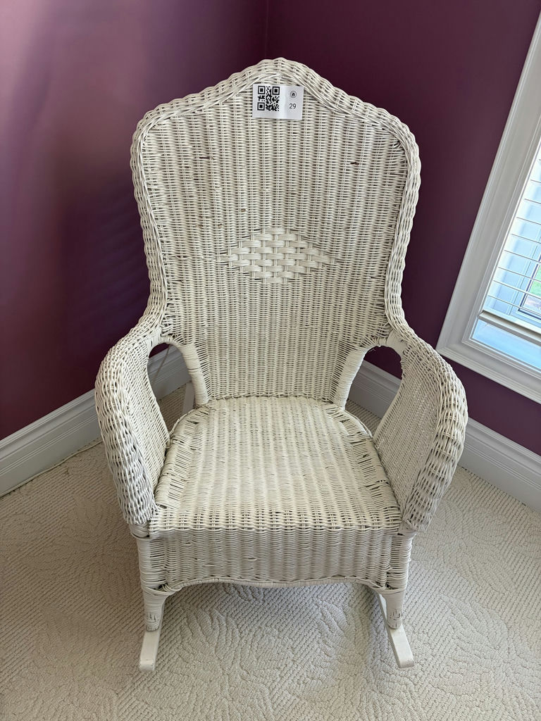 White Wicker Rocking Chair - image 2 of 14