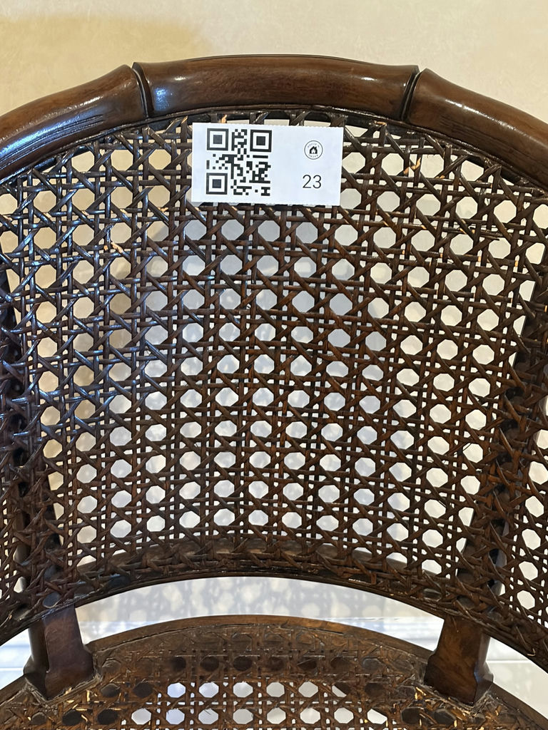 Faux Bamboo Cane Barrel Chairs x 2 - image 16 of 19