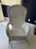 White Wicker Rocking Chair - thumbnail 1 of 14