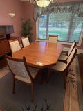 MCM Solid Wood Dining Suite - Table & 6 Chairs - thumbnail 1 of 17