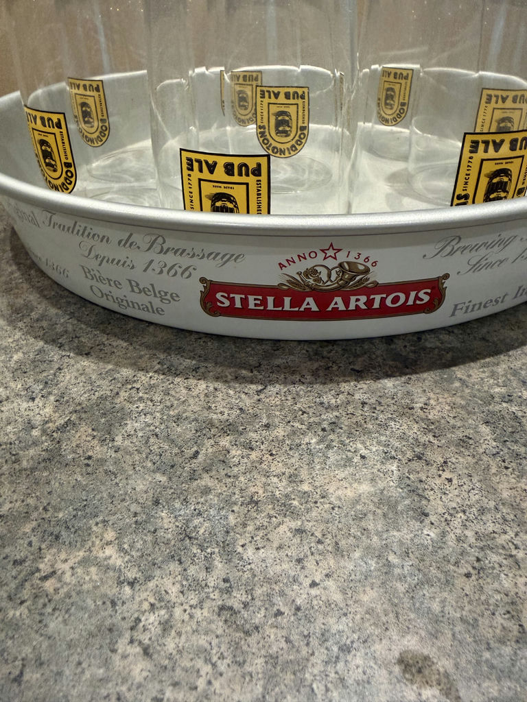 Boddington’s Pub Ale Glasses & Stella Artois Tray - image 5 of 7