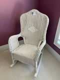 White Wicker Rocking Chair - thumbnail 1 of 14