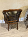 Faux Bamboo Cane Barrel Chairs x 2 - thumbnail 7 of 19