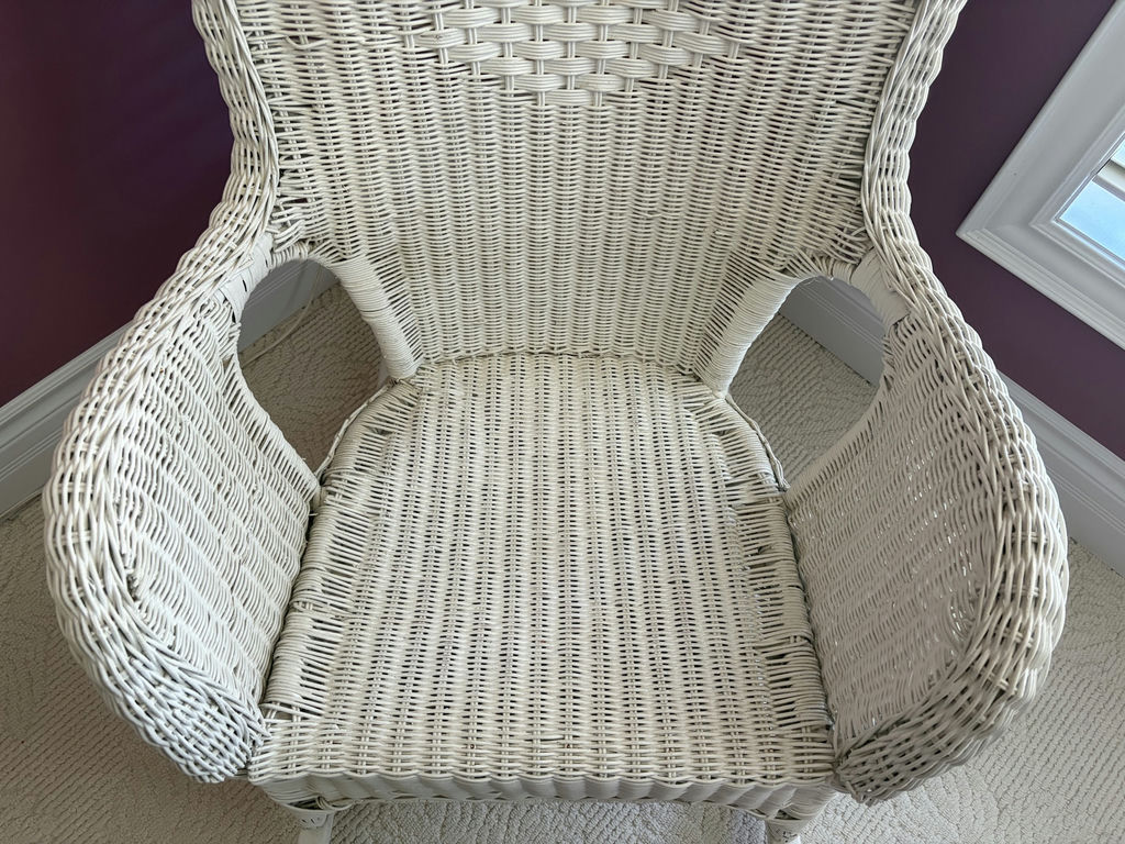 White Wicker Rocking Chair - image 3 of 14
