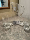 Czechoslovakian Crystal Pitcher With 6 Glasses - thumbnail 1 of 7