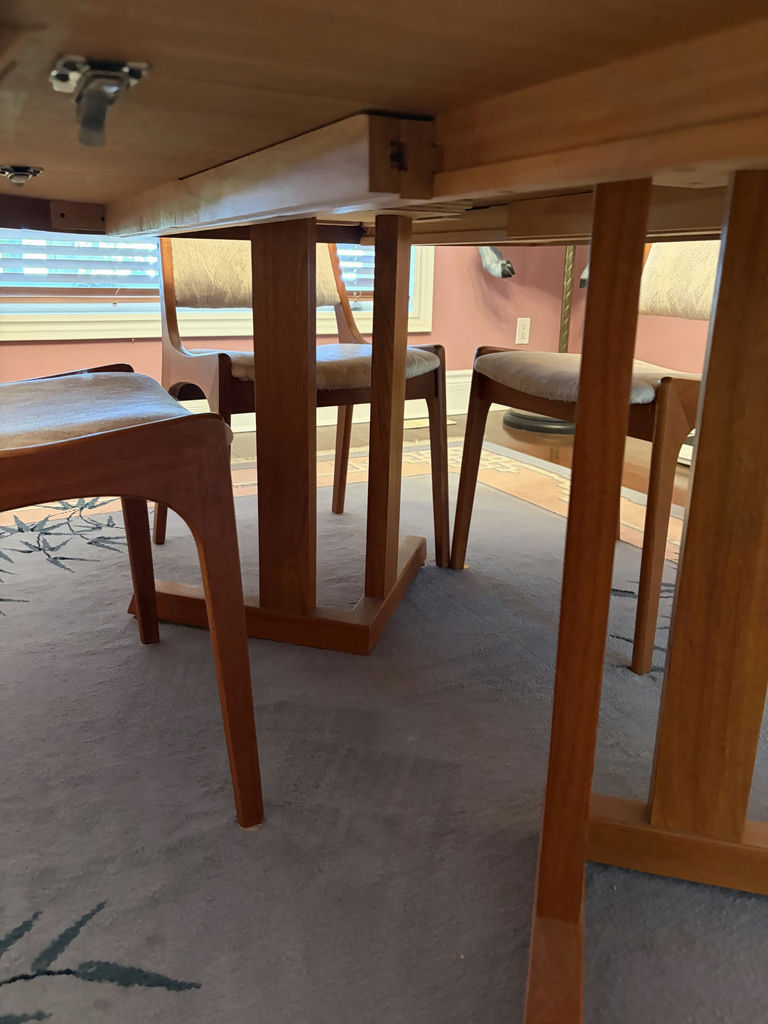 MCM Solid Wood Dining Suite - Table & 6 Chairs - image 16 of 17