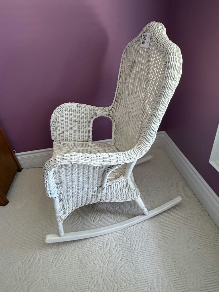White Wicker Rocking Chair - image 13 of 14