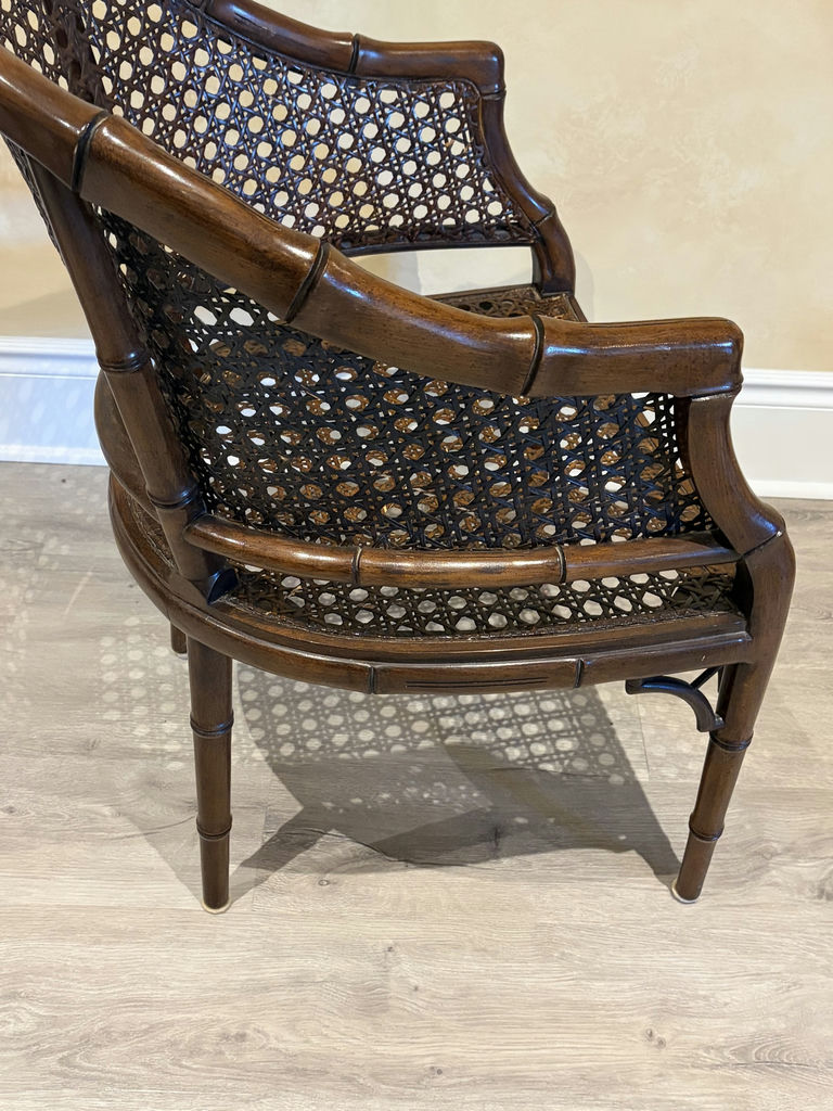 Faux Bamboo Cane Barrel Chairs x 2 - image 19 of 19