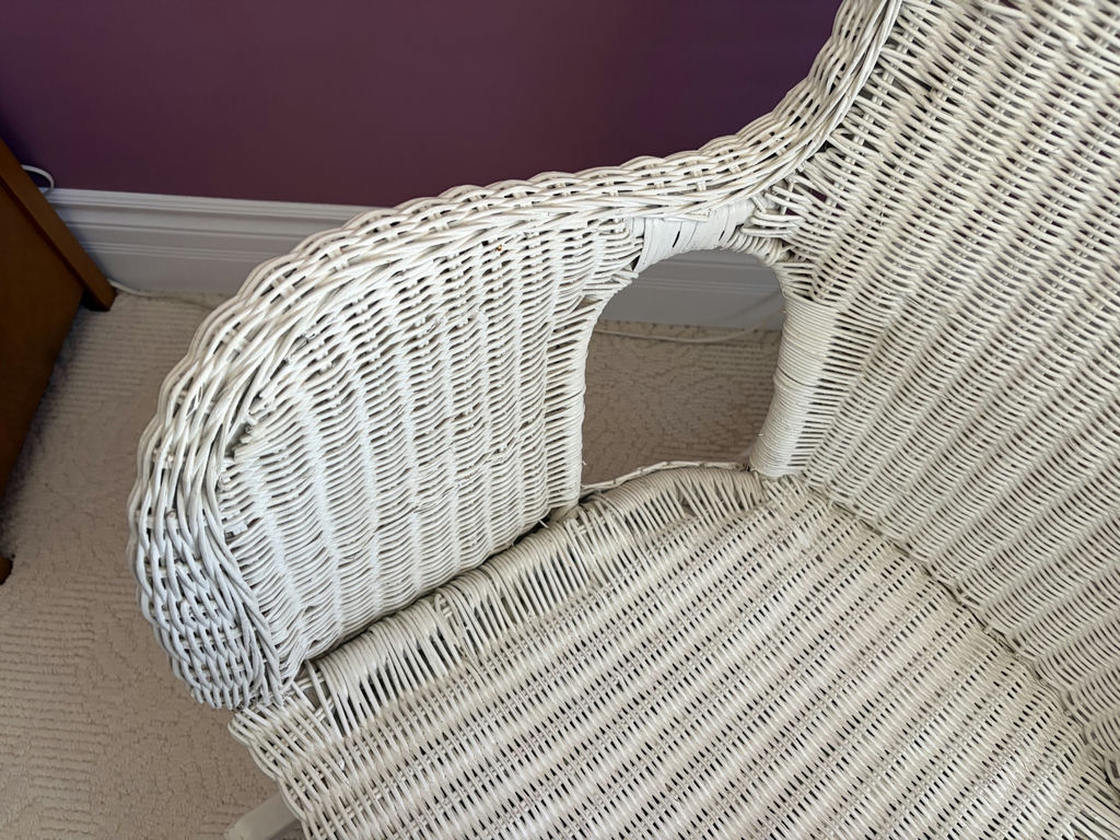 White Wicker Rocking Chair - image 9 of 14
