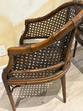 Faux Bamboo Cane Barrel Chairs x 2 - thumbnail 9 of 19