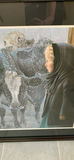 Framed Large Print Of Young Girl + Cows - thumbnail 3 of 5