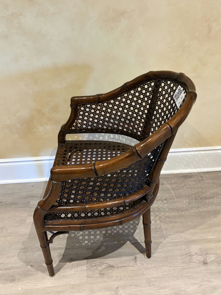 Faux Bamboo Cane Barrel Chairs x 2 - image 17 of 19