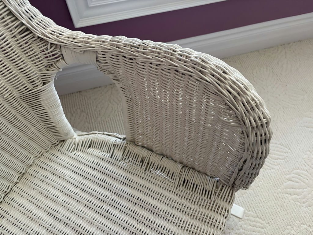 White Wicker Rocking Chair - image 10 of 14