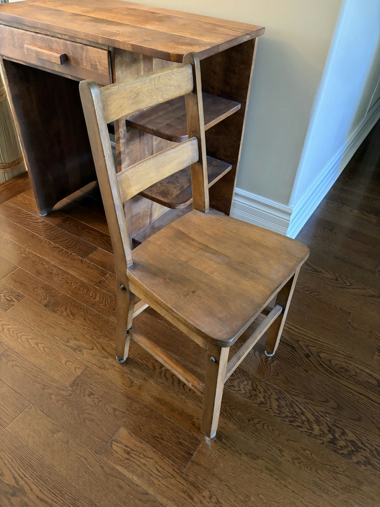Solid Wooden Desk & Wooden Chair - image 10 of 12