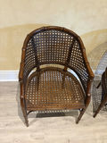 Faux Bamboo Cane Barrel Chairs x 2 - thumbnail 2 of 19