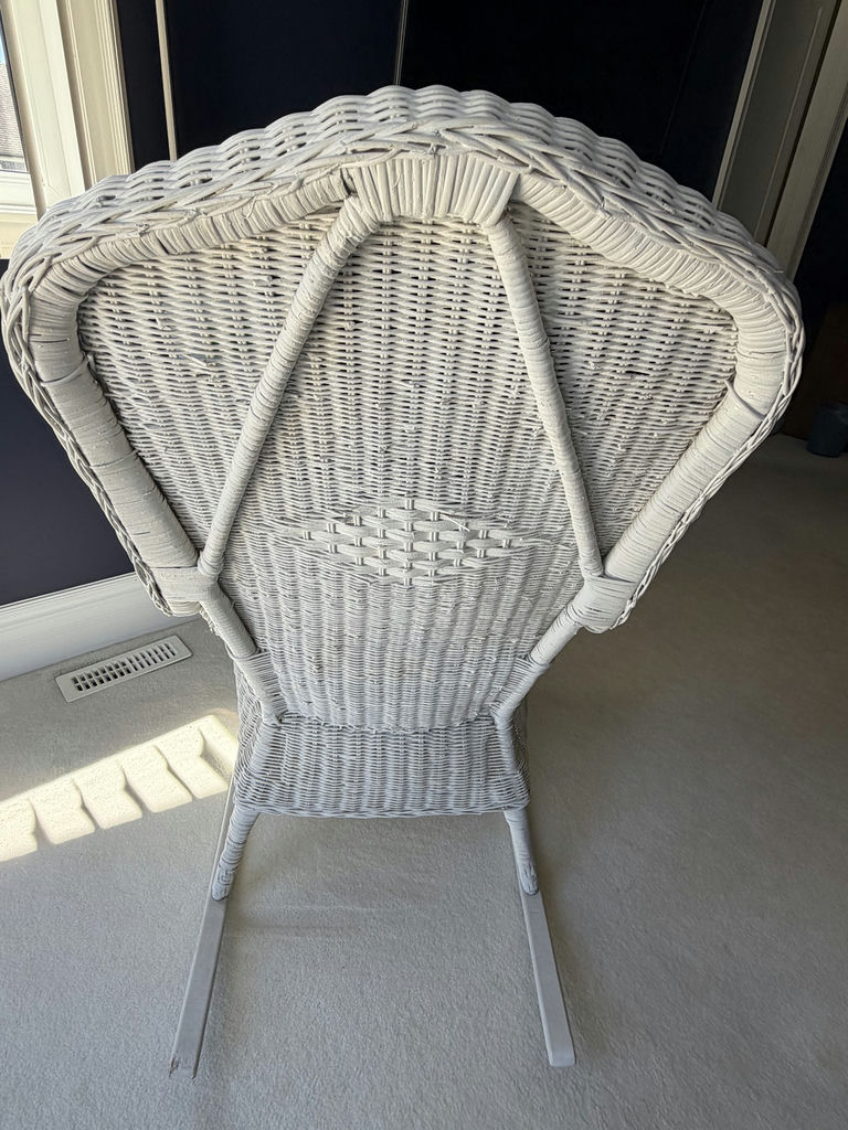 White Wicker Rocking Chair - image 12 of 14