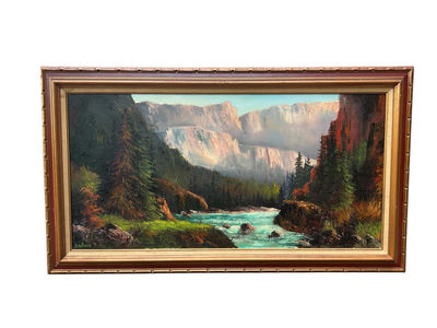 Textured Landscape Oil on Canvas  - Image 1 of 5