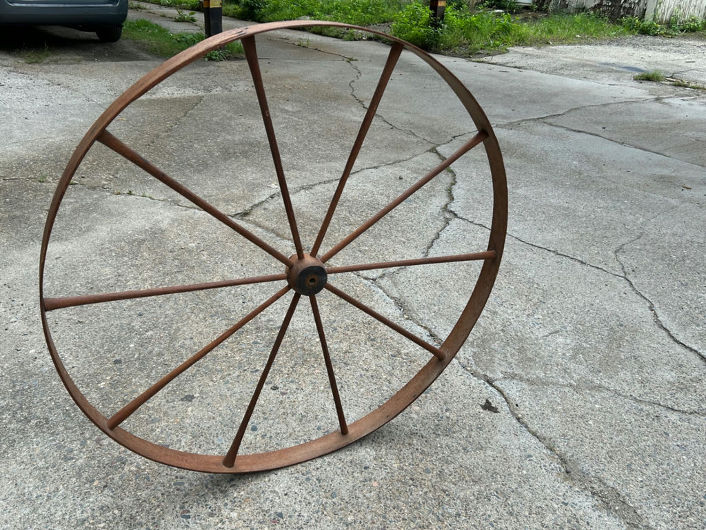 Large Antique Yarn Spinning Wheel - image 4 of 5