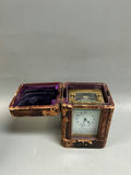 Brass Carriage Clock W/ Leather Case for Tilden Turber Providence RI - thumbnail 3 of 9
