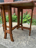 Antique Victorian Tiger Oak Drop Leaf Table  - thumbnail 4 of 7