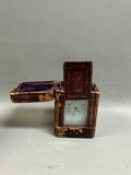 Brass Carriage Clock W/ Leather Case for Tilden Turber Providence RI - thumbnail 2 of 9