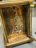 Brass Carriage Clock W/ Leather Case for Tilden Turber Providence RI - thumbnail 4 of 9
