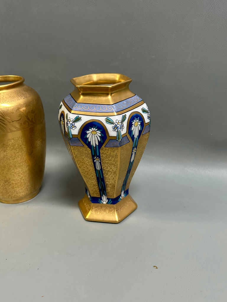 Pickard Gold Porcelain Vases 2 - image 5 of 6