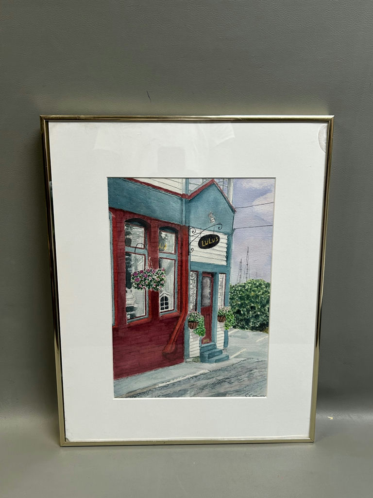 Storefront Watercolor Painting Signed Conway - image 1 of 4