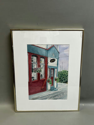 Storefront Watercolor Painting Signed  Conway  - Image 1 of 4