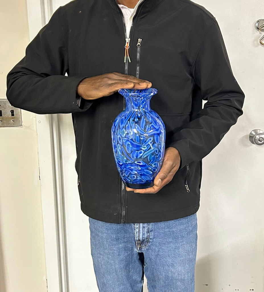 Splatter Art Glass Vase - image 4 of 7