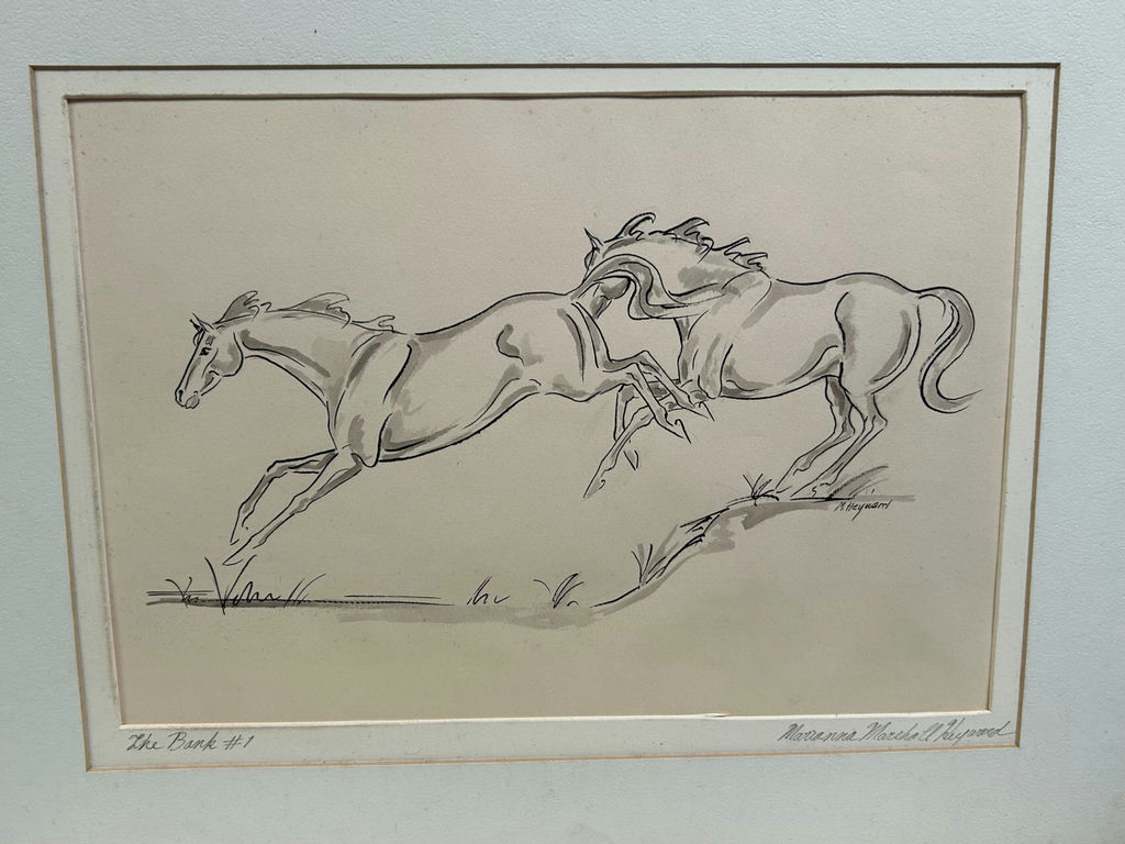 Signed Gouache Painting of Horses - image 3 of 5