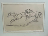 Signed Gouache Painting of Horses - thumbnail 3 of 5