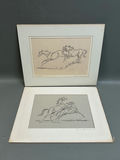 Signed Gouache Painting of Horses - thumbnail 1 of 5