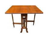 Antique Victorian Tiger Oak Drop Leaf Table - thumbnail 1 of 7