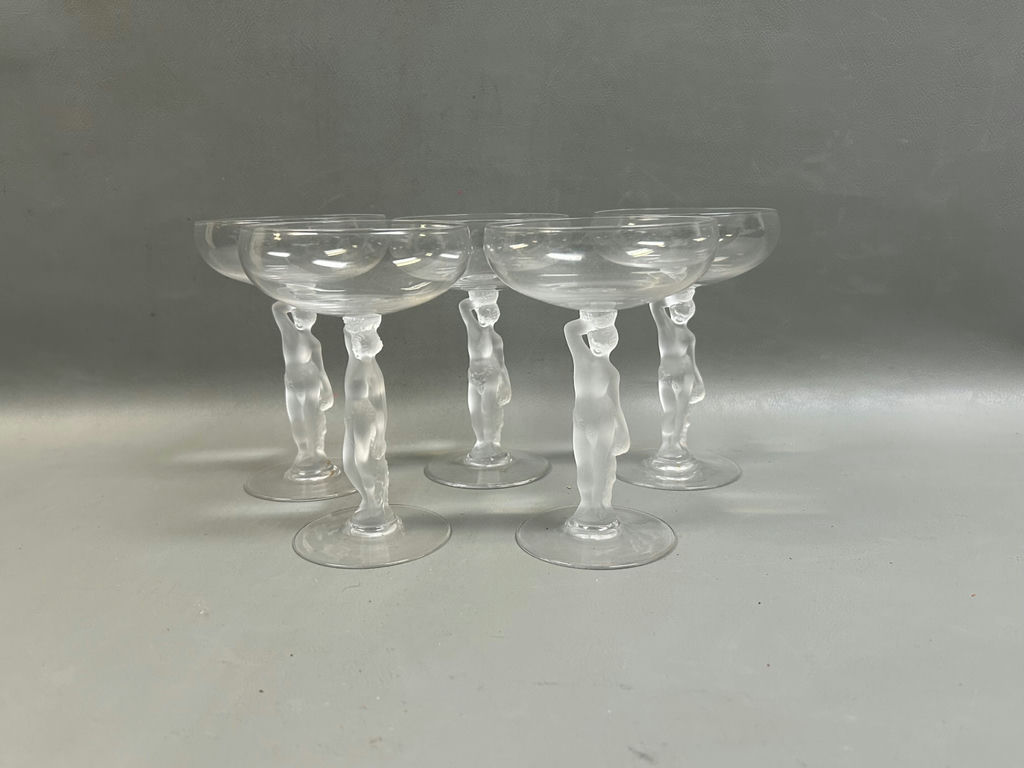 Vintage Bayel Frosted Nude Female Champagne Coupes  - image 4 of 6