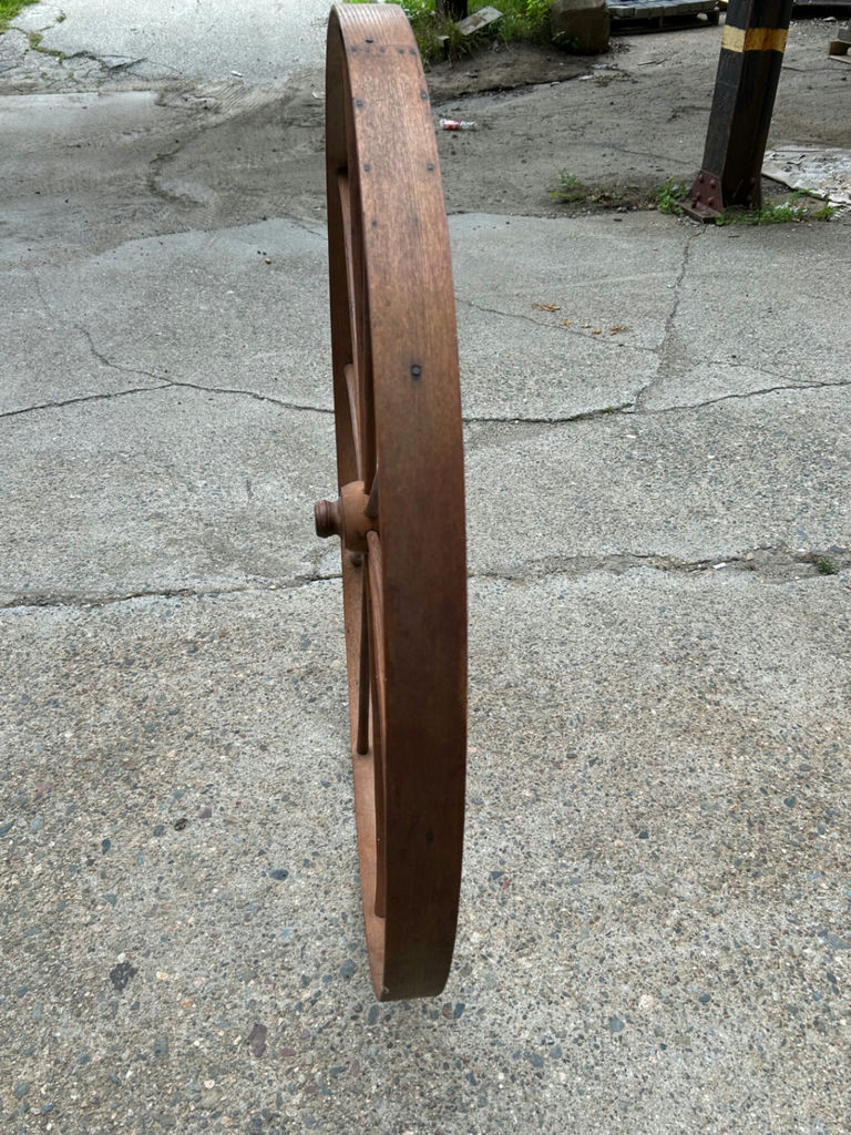 Large Antique Yarn Spinning Wheel - image 5 of 5